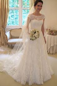 Search for stunning simple & casual bridal dresses and display natural sense of beauty? Cap Sleeve Lace A Line Wedding Dresses 2017 Long Custom Wedding Gowns Dairy Bridal