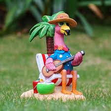 Amazon Com Teresa S Collections 7 3 Inch Garden Statues Flamingo Figurines Solar Powered Garden Lights Solar Powered Garden Lights Garden Statues Yard Decor