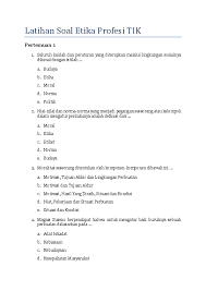 Soal Dan Jawaban Etika Profesi Rismax