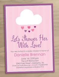 Printable Shower Her With Love Pink Rain Cloud Invitation 15 Baby Shower Invites For Girl Baby Shower Invitations Baby Shower