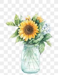 Golden Sunflowers Sunflower Watercolor Painting Floral Watercolor Floral Painting
