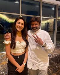 Pragya Jaiswal wraps up the shoot of the highly awaited Akhanda. Shares  pictures with Balakrishna from the wrap up party #pragyajaiswal #balakrishna  @jaiswalpragya