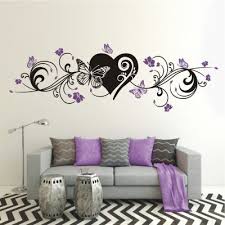 Deko Shop 24 De Wandtattoo Herz Blumenranke 2 Farbig 3d Wanddekor Wandtattoo Wandmalerei Ideen
