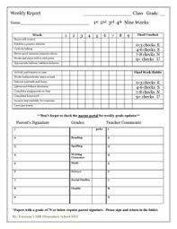 weekly behavior chart for middle school students