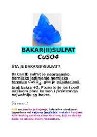 Bakar Ii Sulfat Rad Iz Hemije Seminarski Radovi Predlog Hemija Docsity
