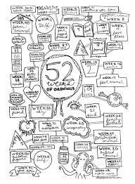 52 Weeks Of Drawings The Paper Mama Drawing Challenge Art Handouts Art Prompts