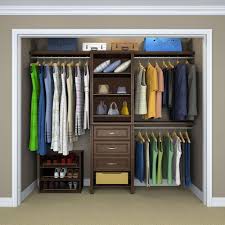 Closetmaid Impressions Premium 60 In W 120 In W Chocolate Wood Closet System 33861 The Home Depot Wood Closet Systems Home Depot Closet Closet Organizing Systems