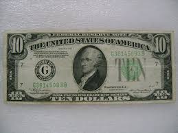 Check spelling or type a new query. 1950 Series A Green Seal Us 10 Dollar Bill Federal Reserve Note Boston Circulated Nice Collectible Paper Money Banknote Father S Day Gifts 10 Dollar Bill Dollar Dollar Bill