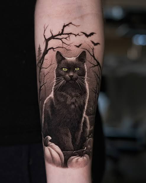 HAPPY HALLOWEEN! Beautiful Black Cat Tattoo by JoseContrerasArt on DeviantArt