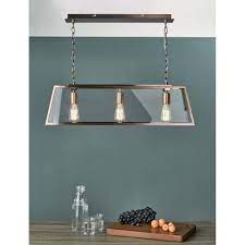 ✅ free shipping on many items! Antique Copper 3 Light Kitchen Island Pendant Clear Glass Box Frame