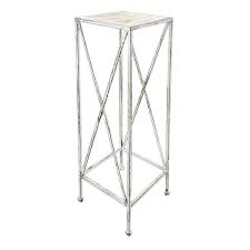 Not available for pickup and same day delivery. Metal Plant Stand With Wood Top Grey Small At Home