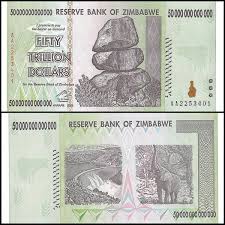 Image result for zimbabwe billion dollar note
