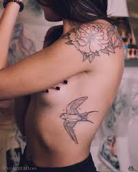 Bird Tattoo On Ribs Swallow Volgatattoo Tattoo Swallow Bird Ribs Flowers Peonies Bird Tattoo Ribs Rib Tattoo Tattoos