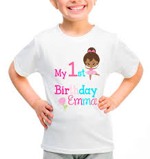 Cute Birthday Clothes For Girls Cute First Birthday Ballerina T Shirt Personalized With Your Child 39 S Name One Year Birthday Shirt Gir Birthday Shirts Kids Birthday Shirts Girl Outfits