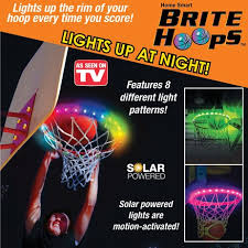 Solar Motion Activated Brite Hoops Light Up Basketball Rim Collections Etc
