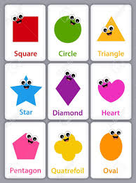They use sticks and clay balls to construct 2d shapes. Colorful Geometric Shapes With Their Name Flash Card Collection Isolated On White Background For Preschool Kids Royalty Free Cliparts Vectors And Stock Illustration Image 80043466