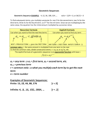 How do i write a recursive formula? Module 6 Lesson 7 Notes Geometric Sequences And Series