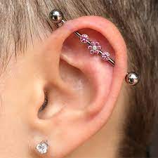 Fresh Industrial Piercing By Chris If You Look Closely You Can See Me Taking The Photo In The Jew Earings Piercings Septum Piercing Jewelry Ear Piercing Studs