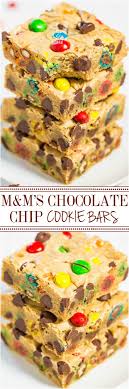 Chocolate Chip M M S Bars Easy Cookie Bars Averie Cooks Recipe Chocolate Chip Cookie Bars Desserts Sweet Recipes