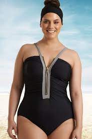 You Will Own The Most Unique Stylish Swimsuit On The Beach This Season In The Elizabeth Zip Front Plus Size S Plus Size Swimsuits Plus Size Plus Size Swimwear