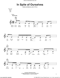 She don't like her eggs all runny she thinks crossin' her legs is funny she looks down her nose at money she gets it on like the easter bunny she's my baby i'm her honey i'm never gonna let her go he ain't got laid in a month of sundays i caught him once and he was sniffin' my undies he ain't too sharp but he gets things done drinks his beer like it's oxygen he's my baby and i'm his honey never gonna let him go in spite of ourselves we'll end up a'sittin' on a rainbow against all odds honey. Prine In Spite Of Ourselves Sheet Music For Ukulele Pdf