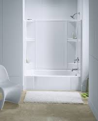 I think the price is comparable. Sterling Accord Smooth Shower Tub Combo With Multi Piece Tub Surround Corner Shelves Right Hand Drain From Ht Shower Bath Combo Tub Shower Combo Shower Tub