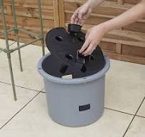 Verve 14.5L Grey Round Planter (H)153cm (W)38cm (D)38cm