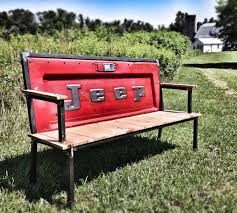 These quality hand made tables are a beautifully well built conversation piece. Blue Collar Bench Pickup Tailgate Bench By Yesterday Reclaimed
