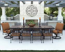Traditional Wrought Iron Patio Dining Set With Seating For 10 Features Expanding Butterfly Luxury Outdoor Furniture Patio Dining Furniture Outdoor Dining Set