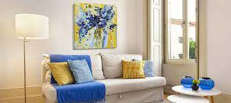 Blue with yellow aims to please! Soft Yellow Blue Canvas Prints Icanvas