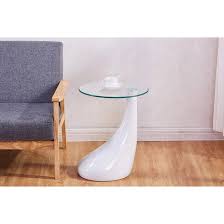 Use it as an accent piece in the living room, library, bedroom, waiting areas, or hallways of you home. High Gloss Glass Side Table Coffee Tea Living Room Modern Furniture White