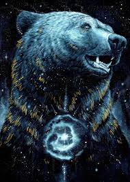 In The Darkness Bear Poster By Jonna Hyttinen Displate Spirit Animal Art Bear Paintings Bear Art