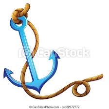 All elements and text are in separate groups. An Anchor With A Rope Illustration Of An Anchor With A Rope On A White Background Canstock