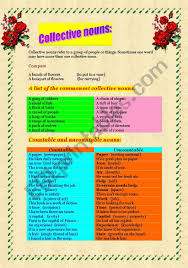 This is an important english vocabulary lesson because a lot of these words will not make sense so, you can give a bouquet of flowers to your mother on mother's day, or to your girlfriend. Nouns 3 Collective Nouns Esl Worksheet By Abdel09