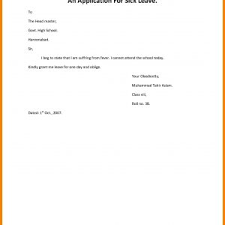 Letter Format Leave Application School New Leave Letter Format In ...