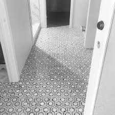 Cement tiles are so cool and i would love to get to use them here, but they're not in the budget. These Bathrooms Prove Hexagon Floor Tile Is Stunning