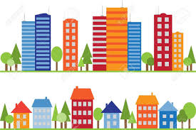 Both city and village life have their beauties and attractions and their weaknesses. Seamless Pattern Of City Town Or Village With Trees Royalty Free Cliparts Vectors And Stock Illustration Image 13766026