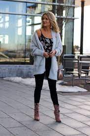 Closet Staple Bodysuit Every Once In A Style Light Blue Fuzzy Cardigan Pink Lace Up Ankle B Body Suit Outfits Blue Cardigan Outfit Winter Cardigan Outfit