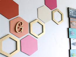 Hexagonal textured pattern yellow wall clock. How To Make Diy Hexagon Wall Art Craftcuts Com