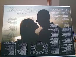 seating chart used an engagement pic and placed it in