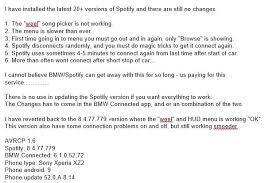 Loads of people having problems with the app and connected drive, there's a couple of threads on here. Solved Bmw Connecteddrive Not Working Page 6 The Spotify Community