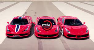 The speciale is something of a final, firework flourish for the 458 italia before it gets superceded by the turbocharged 488 gtb, and when it comes speed week 2015: Forza Horizon 3 Settles Ferrari 458 Vs Speciale Vs 488 Drag Race Carscoops