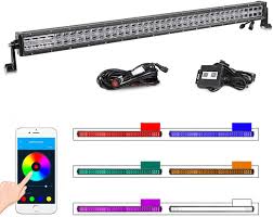 Amazon Com Swatow Industries Rgb Led Light Bar 40 Inch 5d Cree Chasing Color Changing Spot Flood Combo Dual Row Light Bar With Wiring Harness Off Road Bluetooth Lights For Truck Atv Utv