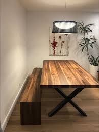 Table Et Banc St Irenee Noyer Lisse 84 X 42 2 1 4 Epais Surmesure Lusine Banc Stirenee Noye Dining Table Rustic Dining Table Rustic Dining