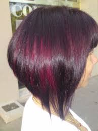 Carré plongeant et mèches bicolore. Carre Plongeant Et Couleur Viloline Acajou Et Voile De Meche Rouge Salonmathieu