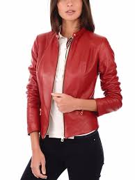 Women S Genuine Lambskin Leather Jacket Red Slim Fit Motorcycle Jacket 135 Handmade Leather Jackets Online Denim Jacket Women Leather Jackets Women