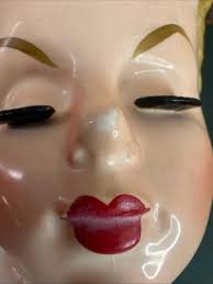 Rubens Lady Head Vase Sophisticated Lady Braided Hair w Pearl Necklace  Collectibles