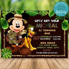 Exclusive online invitations created in collaboration with disney — free! Editable Mickey Mouse 1st Birthday Invitations Instant Download Bobotemp