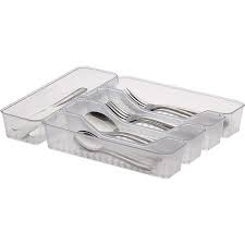 Shop for silverware storage cabinet online at target. Hexa Drawer Organizer Tray Modern Kitchen Cutlery Utensil Silverware Holder Caddy 5 Dividers Cabinet Storage 10 X 13 Clear Frost Walmart Canada