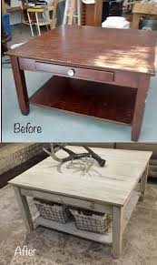 Thrift Store Coffee Table Makeover With Chalk Paint In A Farmhouse House Style Furniture Makeover Furniture Makeover Diy Furniture Restoration